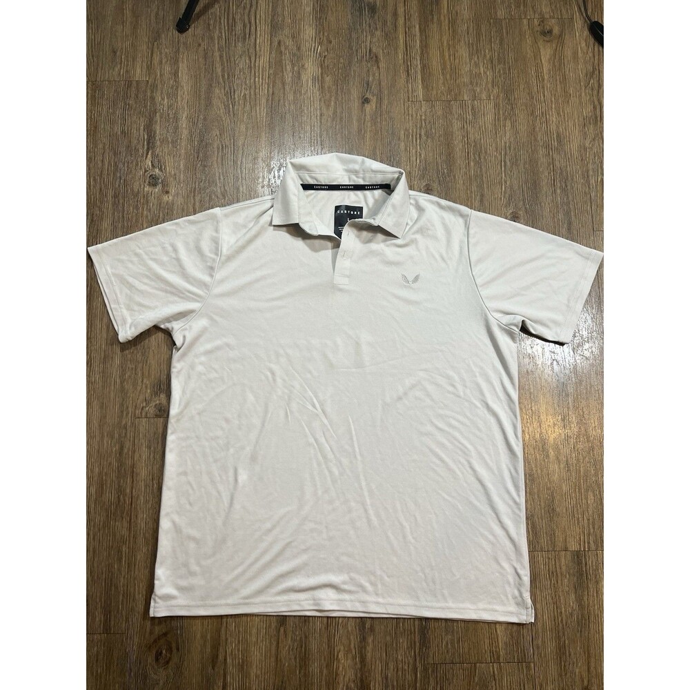 Castore Men's Gray Performance Short Sleeve Activewear Polo Shirt Size Large